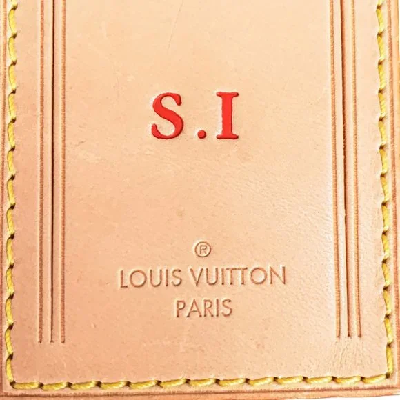 Authentic LOUIS VUITTON Vachetta leather Luggage Name Tag - SI - Picture 10 of 14
